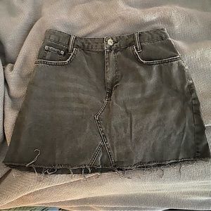 Distressed black skirt